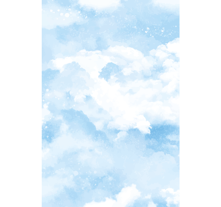 watercolor clouds Master bedroom blind - TenStickers