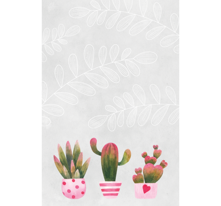 Pink and green cactus Master bedroom blind - TenStickers