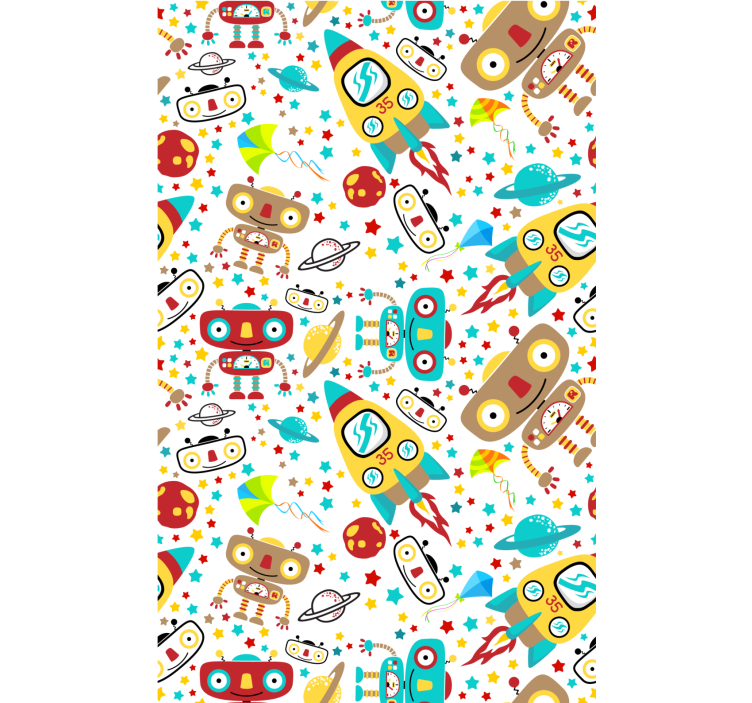 Futuristic with robots theme Childrens blind - TenStickers