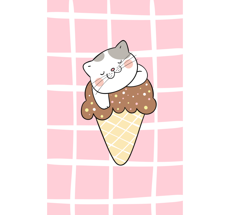 Cat in ice cream cone animal roller blind - TenStickers