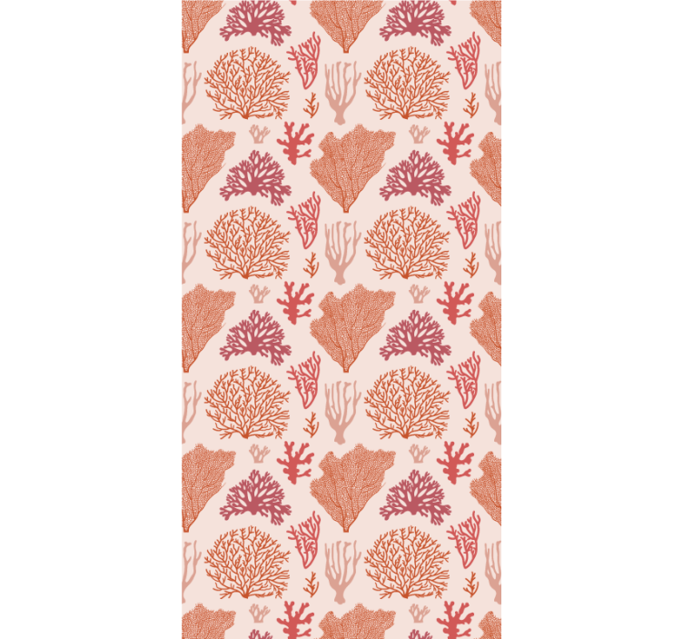 Coral Botanical Pattern flowers and plants roller blind - TenStickers