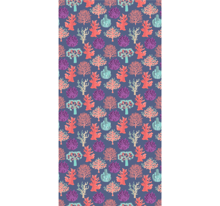 Colorful Coral Patterns flowers and plants roller blind - TenStickers
