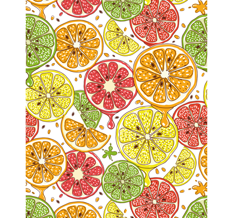 Citrus slice pattern kitchen roller blind - TenStickers