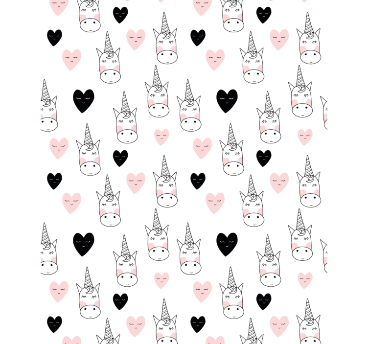 Minimalist unicorn hearts children room roller blind - TenStickers