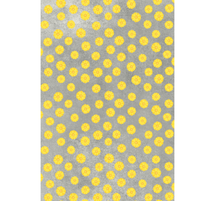 Gray and Yellow Pattern flowers and plants roller blind - TenStickers