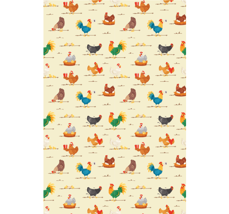 Chicken cartoon characters pattern animal blind - TenStickers