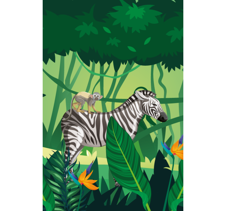 Zebra and Monkey together various animal blind - TenStickers