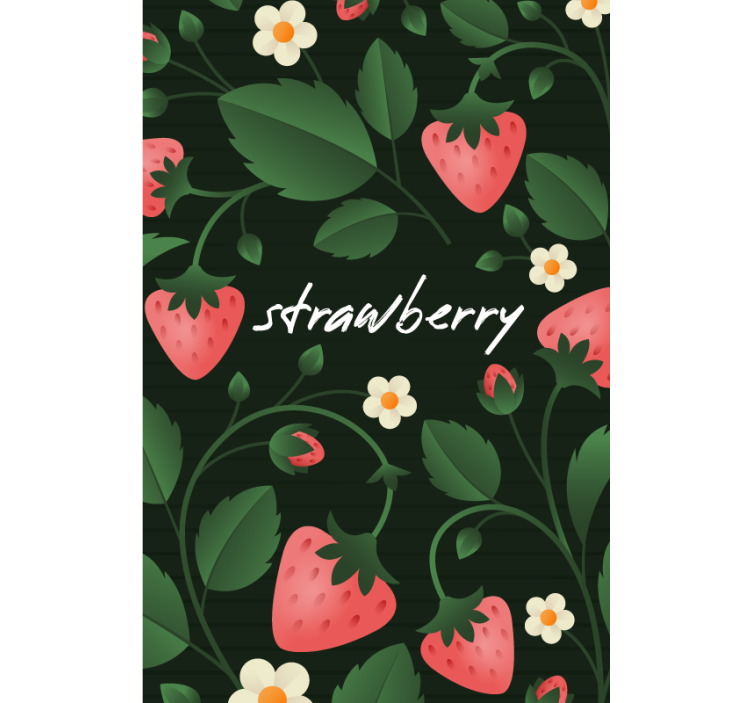 Strawberry Floral Pattern fruit and vegetable roller blind - TenStickers