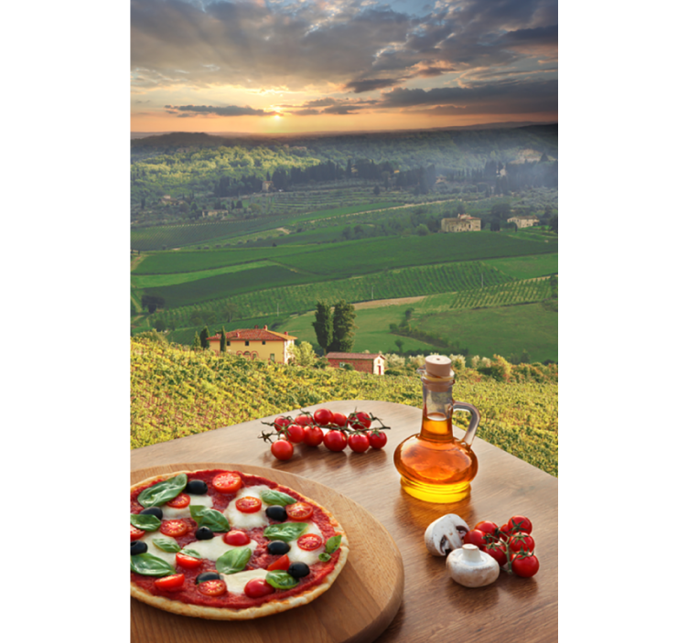 Tuscan tomatoes views Fruit and vegetable blind - TenStickers