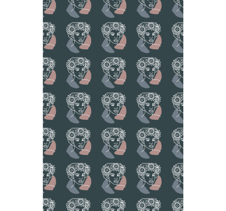Abstract Floral Faces art roller blind - TenStickers