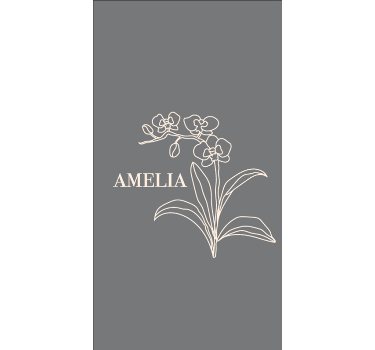 Elegant gray design flowers and plants roller blind - TenStickers