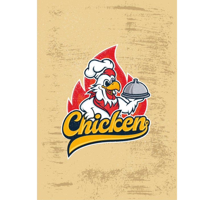 Chef chicken serving kitchen roller blind - TenStickers