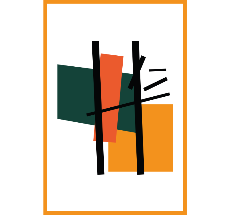 Geometric Blocks Composition modern roller blind - TenStickers