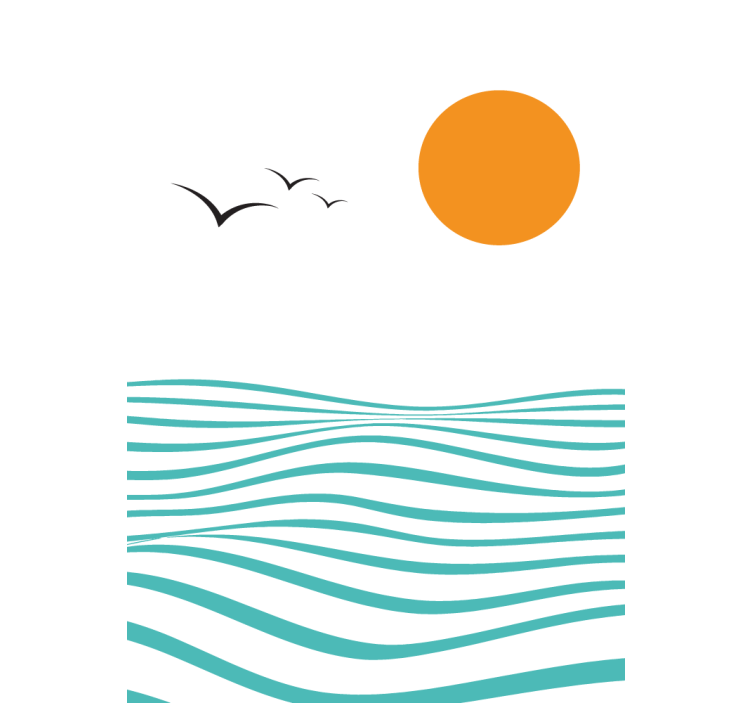 SUNSET WITH WAVES modern roller blind - TenStickers