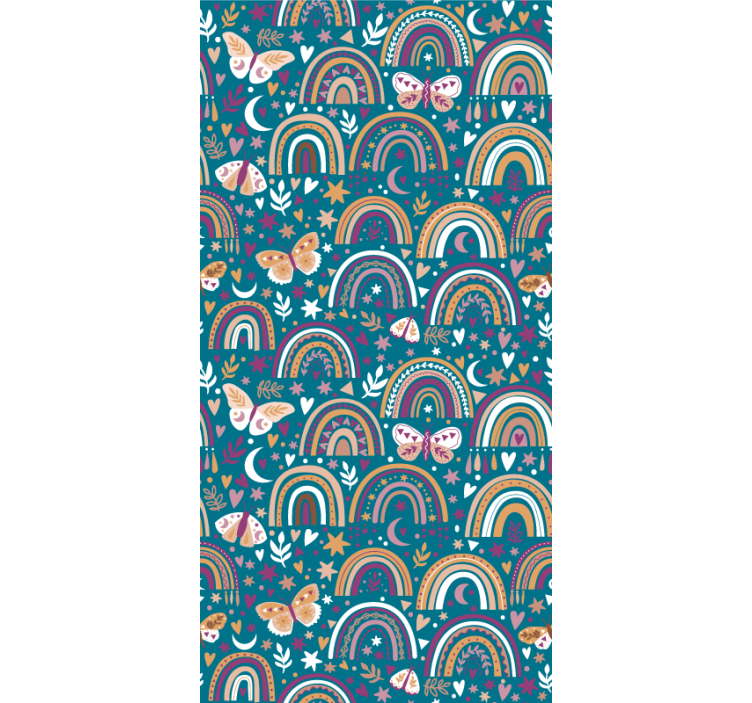 Colorful Rainbows and Butterflies children room roller blind - TenStickers