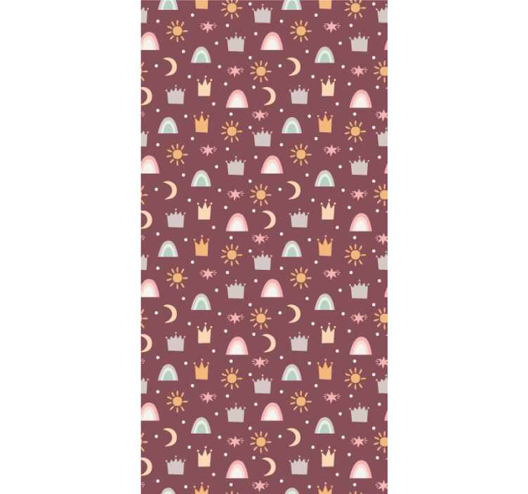 Crown and rainbow pattern nursery roller blind - TenStickers