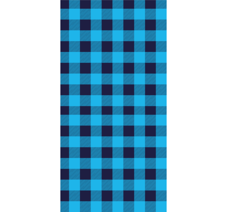 Blue tartan plaid pattern Living room blind - TenStickers