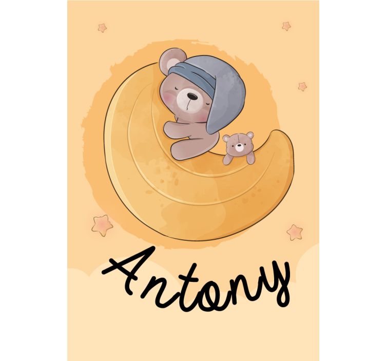 Sleepy bears with name nursery roller blind - TenStickers