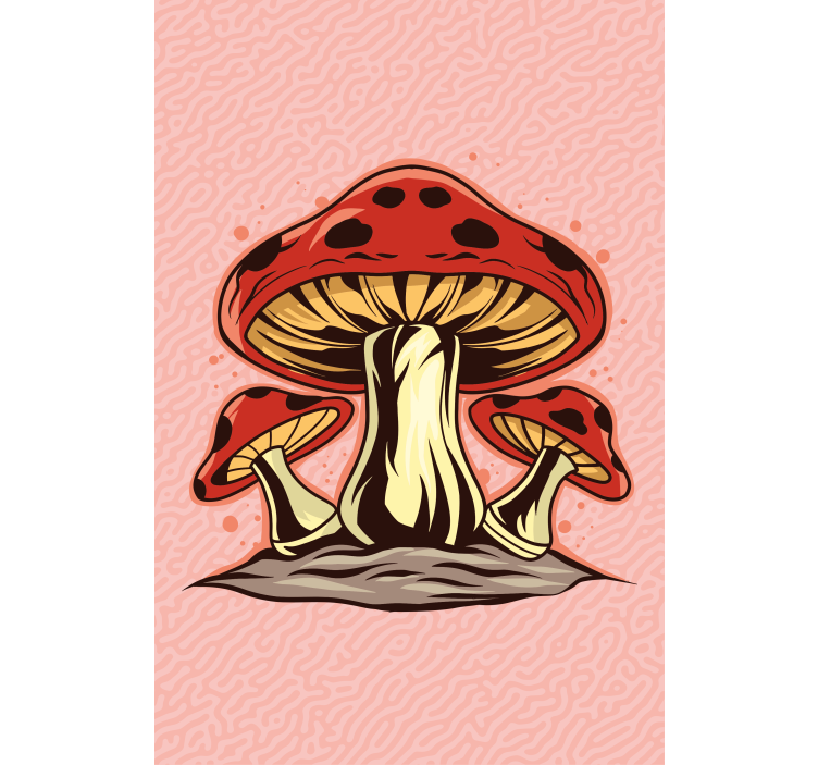 Vibrant Mushroom Trio flowers and plants roller blind - TenStickers