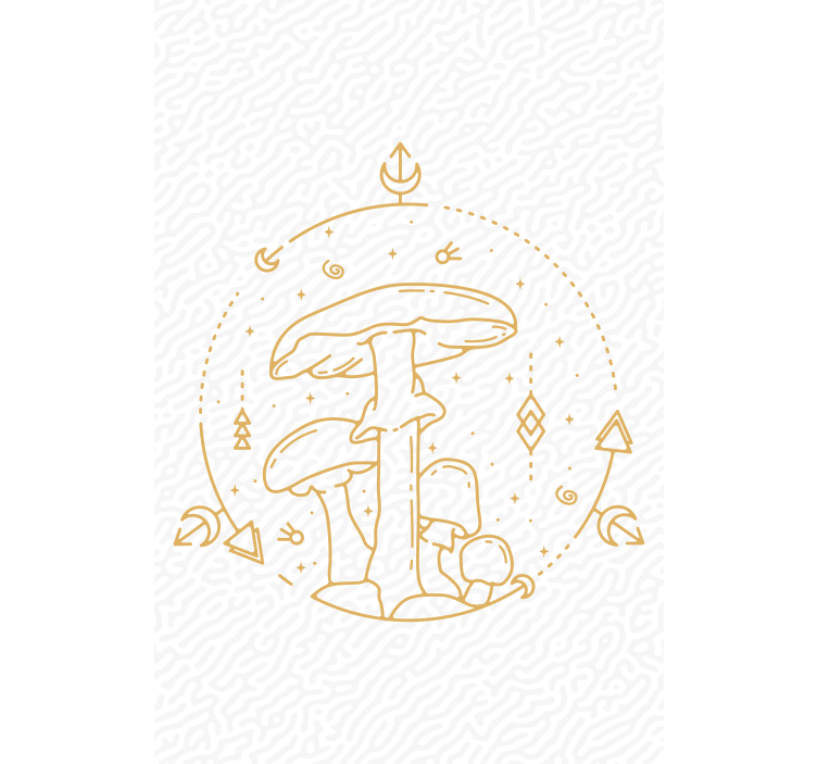 Mushrooms and Geometry roller blind - TenStickers