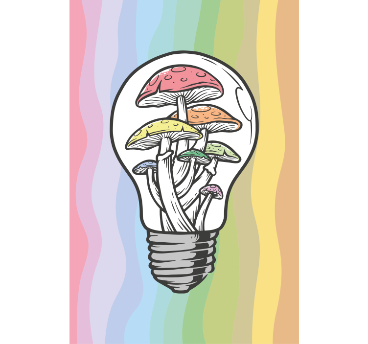 Mushrooms on a light bulb Kitchen blind - TenStickers
