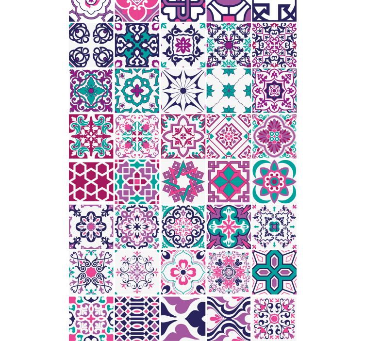 Texture and pattern roller blind geometric tile design - TenStickers