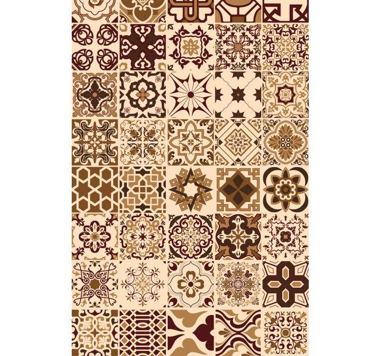 Geometric beige tiles roller blind - TenStickers