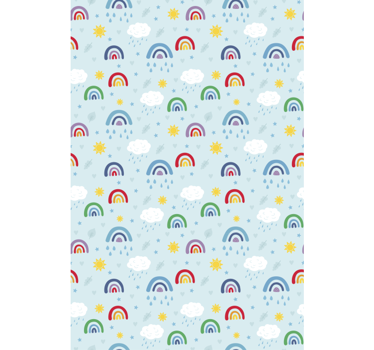 Blue rainbows and clouds children room roller blind - TenStickers