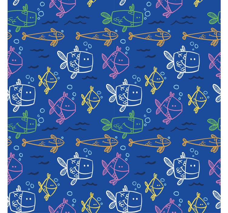Sea animals on blue background Childrens blind - TenStickers