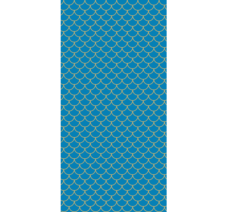 Blue fish scales pattern Bathroom blind - TenStickers
