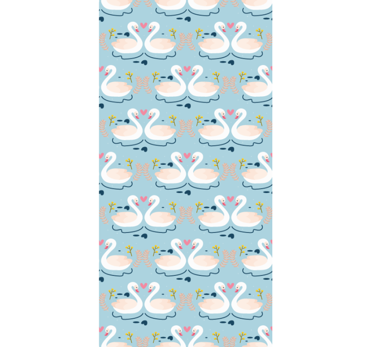 Charming Swans Pattern animal roller blind - TenStickers