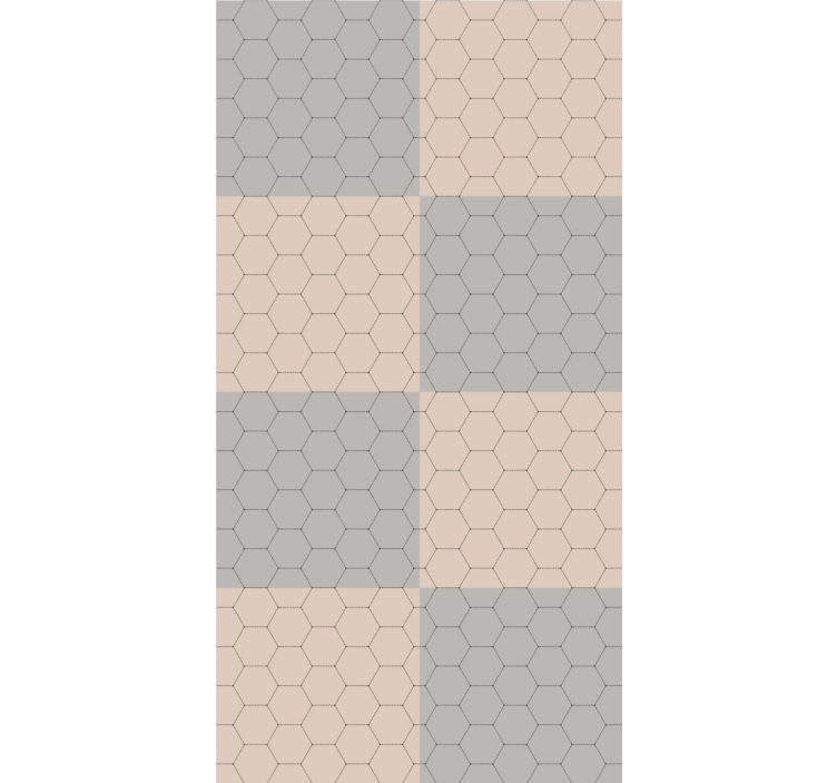 Gray and beige hexagons Bathroom blind - TenStickers