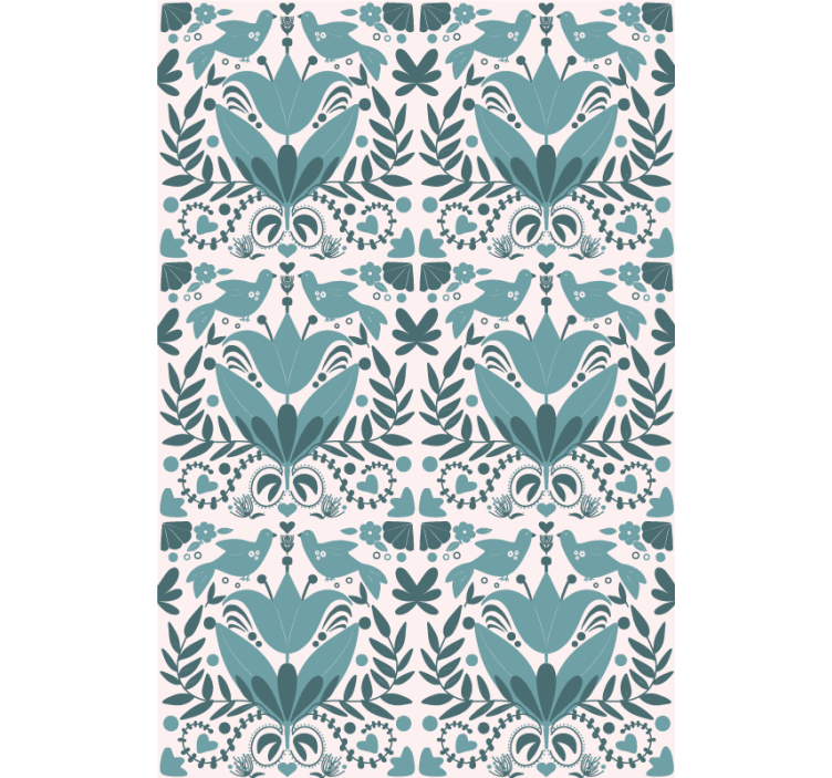 Pattern with Birds flowers and plants roller blind - TenStickers