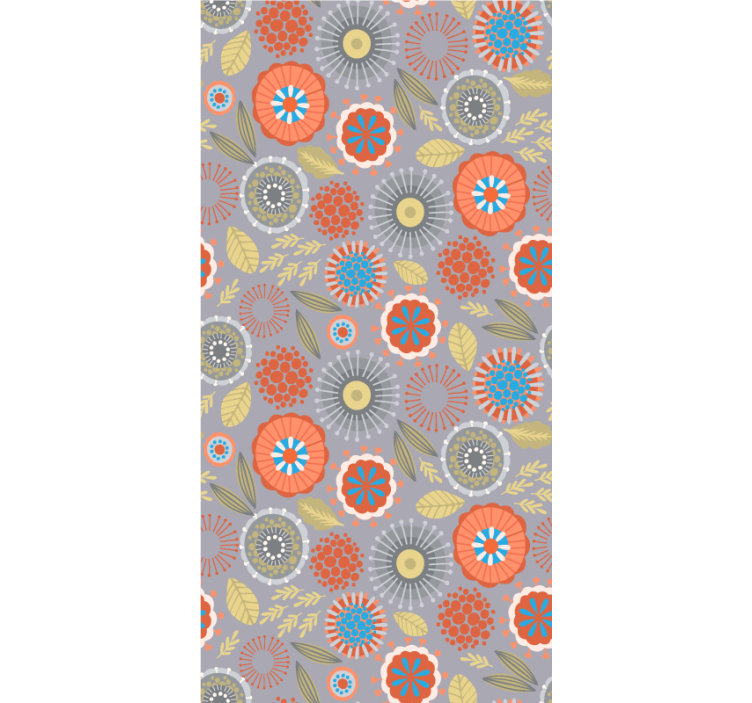 Flowers and plants roller blind bright floral design - TenStickers
