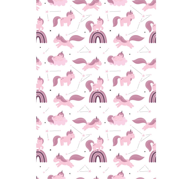 Pink unicorns and arches children room roller blind - TenStickers