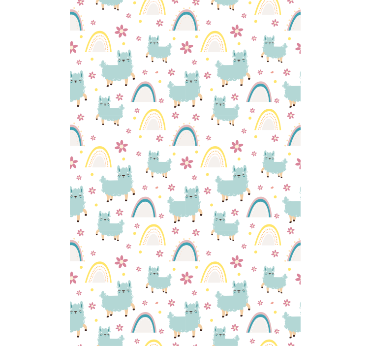 Cute Llamas and Rainbows animal roller blind - TenStickers