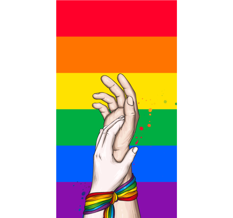 Hands with Rainbow roller blind - TenStickers
