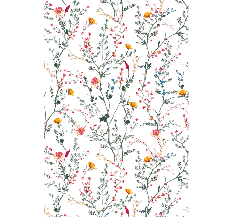 Floral Bird Pattern flowers and plants roller blind - TenStickers