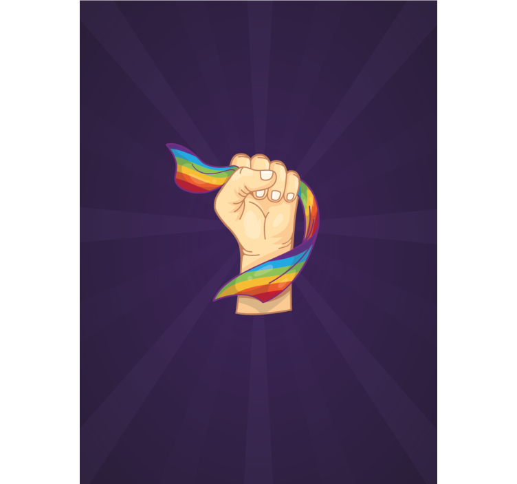 Fist holding rainbow original roller blind - TenStickers