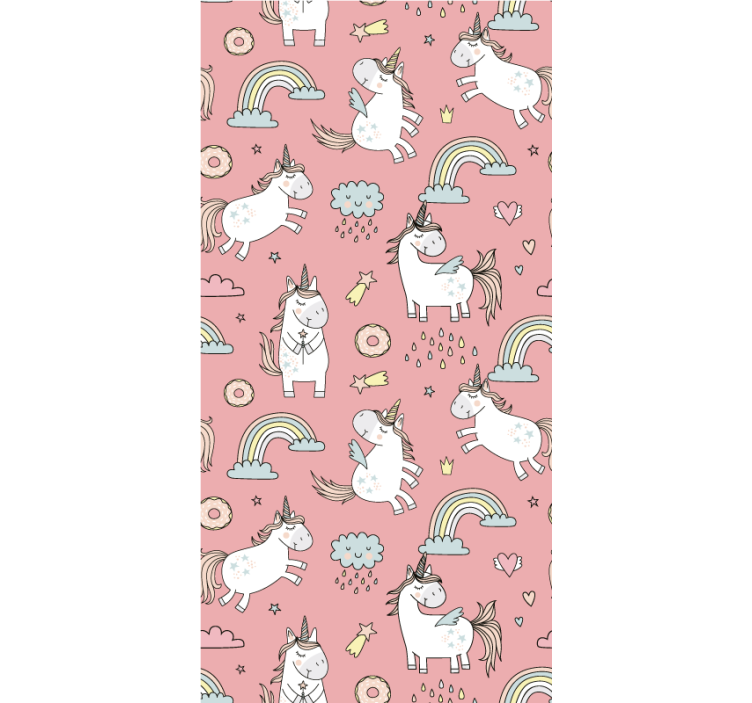 Cute unicorns and over pink Blind painting - TenStickers