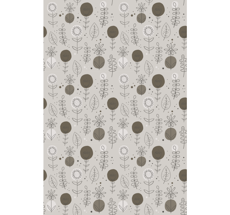 Grey stylish theme flowers and plants roller blind - TenStickers