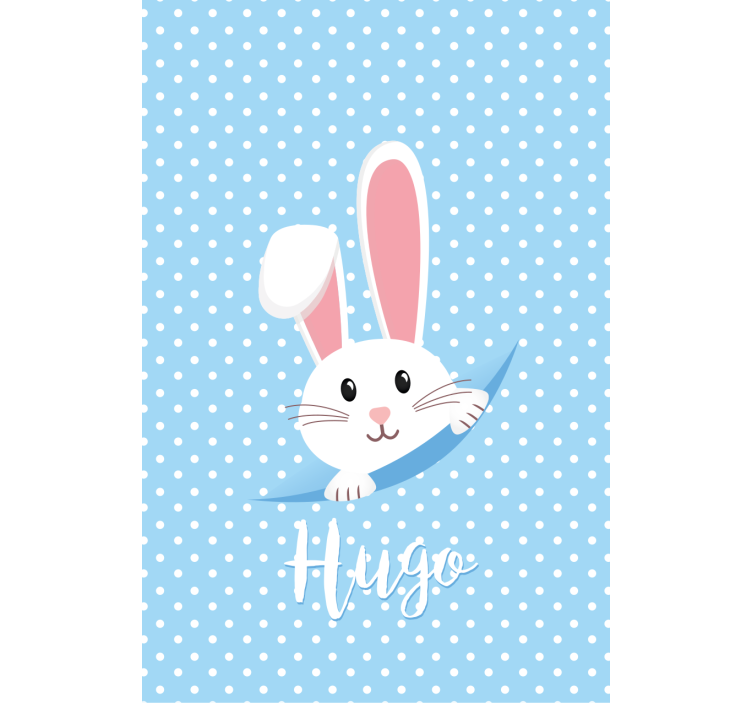 White bunny with name nursery roller blind - TenStickers
