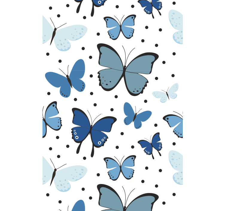Blue fluttering and dots butterfly roller blind - TenStickers