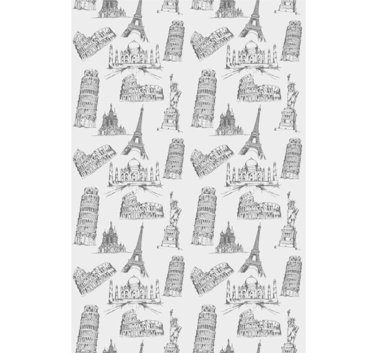 Famous landmarks silhouettes original roller blind - TenStickers