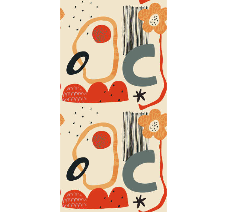 Red and orange collage Blind painting - TenStickers