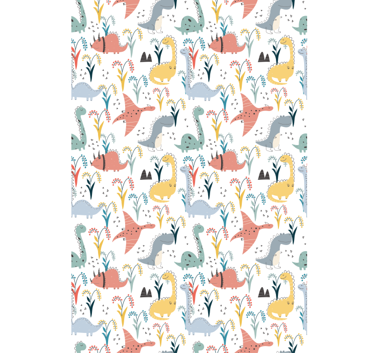 Scandinavian colorful pattern dinosaur roller blind - TenStickers