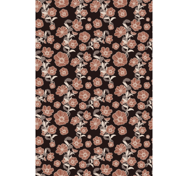 Vintage dark pattern flower roller blind - TenStickers