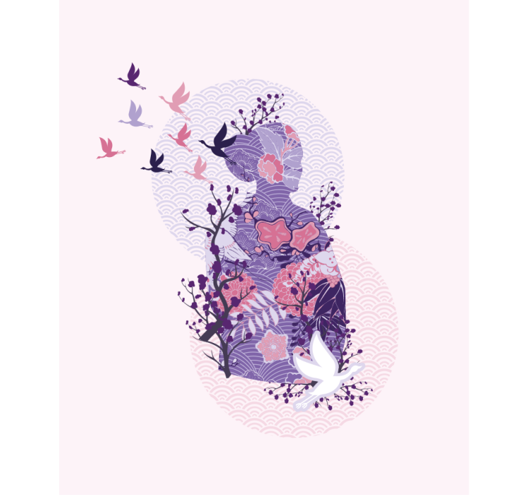 Purple feminine anime character roller blind - TenStickers