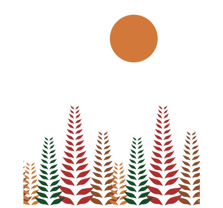 Retro foliage and sun modern roller blind - TenStickers