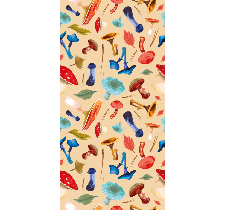 Colorful Mushroom Pattern fruit and vegetable roller blind - TenStickers